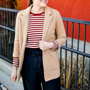 JCrew Open-Front Sophie Sweater Blazer in Camel, XS